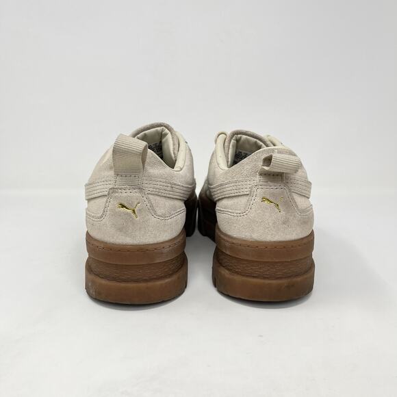 Puma Mayze Platform Beige Suede Gum Sole Casual Shoes Size Women 11 / Men 9.5 - Picture 4 of 10